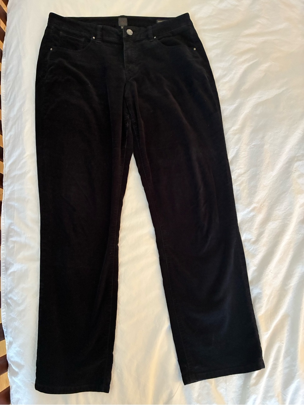 Jag Jeans Black Straight-Leg Velour Pants